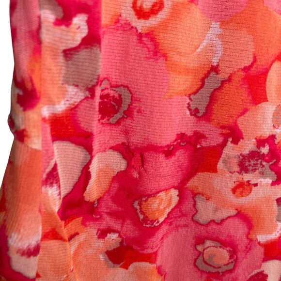 Apt 9 Blouse Women's Large Round Neck Y2k Ruffle Pink Short Sleeve Tie Dye Top - Picture 6 of 9